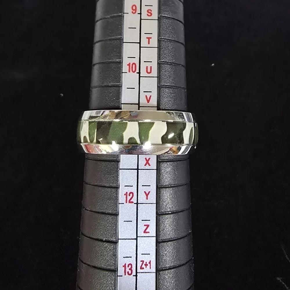MENS 304 STAINLESS STEEL CAMOUFLAGE RING BAND \ SIZE 11